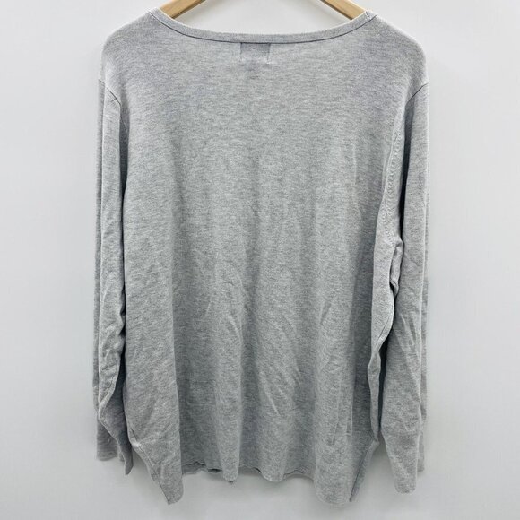 JM Collection Womens Size 2X Surplice Studded-Hem Sweater Sky Grey Heather 1161 - Picture 4 of 6